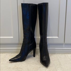 Chic black knee high boots